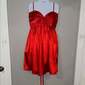 Elegant Red Satin Mini Dress size 14